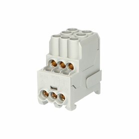 Blok pro rozdělení fází UVB 100 L, 1pól., 101A, 1000V, šedý, na DIN Blok pro rozdělení fází UVB 100 L, 1pól., 101A, 1000V, šedý, na DIN