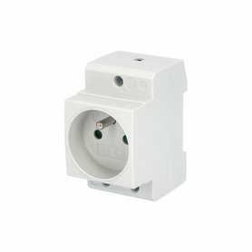 Zásuvka VES-F 250V/16A s ochr. kolíkem, na DIN lištu, šedá /6334791