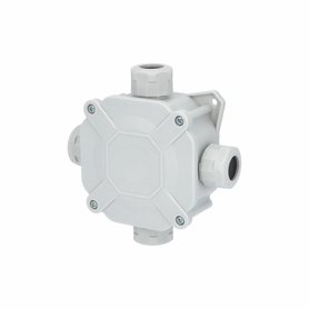 Krabice rozbočovací, plastová, s víčkem na šrouby, 4x vstup PG16, IP67, šedá
