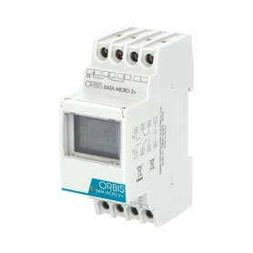Hodiny spínací ORBIS DATA MICRO 2+, dig., týdenní, 2kan., 2mod., se zálohou, šedé, na DIN