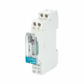 Hodiny spínací ORBIS UNO QRS 12V DC, analog., týdenní, 1mod., se zálohou, šedé, na lištu