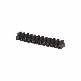 Svorkovnice přístrojová E-KL 0, 12x4mm2, T85, PP, černá, mosazná, hranatá, 32A/400V