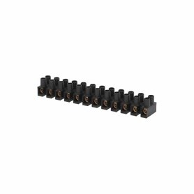Svorkovnice přístrojová E-KL 1, 12x6mm2, T85, PP, černá, mosazná, hranatá, 41A/400V