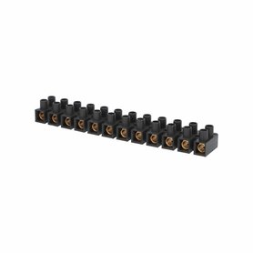 Svorkovnice přístrojová E-KL 3, 12x16mm2, T85, PP, černá, mosazná, hranatá, 76A/400V