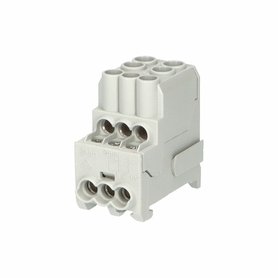 Blok pro rozdělení fází UVB 100 L G, 1pól., 101A, AL/CU, 1000V, šedý, na DIN Blok pro rozdělení fází UVB 100 L G, 1pól., 101A, AL/CU, 1000V, šedý, na DIN