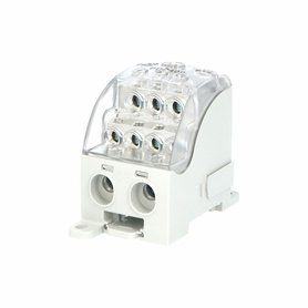Blok pro rozdělení fází PDB 400 (PVB 250), 1pól., 400A, 1000V, šedý/průhl. víko, na DIN