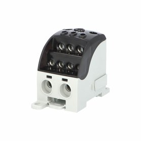 Blok pro rozdělení fází PDB 400, 1pól., 400A, 1000V, černý/průhl. víko, na DIN