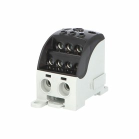 Blok pro rozdělení fází PDB 490, 1pól., 490A, 1000V, černý/průhl. víko, na DIN