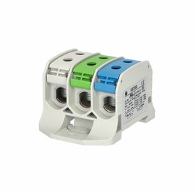 Svorka univerzální RKA 50 3P LG/N/PE, 150A, 3pól. (6x vstup), AL/CU, na DIN/na panel