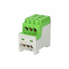 Blok pro rozdělení fází UVB 200 PE, 1pól., 200A, 1000V, zelený, na DIN