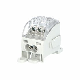 Blok pro rozdělení fází PDB 160 (PVB 100), 1pól., 164A, 1000V, šedý/průhl. víko, na DIN