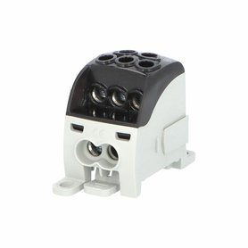 Blok pro rozdělení fází PDB 210, 1pól., 214A, 1000V, černý/průhl. víko, na DIN