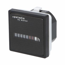 Počítadlo provoz. hodin PALADIN BW 40.28, 24V, 50Hz, černé, do PANELU, s rám., 55x55mm
