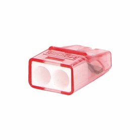 Svorka krabicová miniaturní PC212SN bezšroubová 2x 0,2-2,5 mm2, transparentní/červená