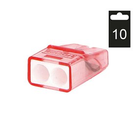 Svorka krabicová miniaturní PC212SN/10 bezšroubová 2x 0,2-2,5 mm2, tr./červená (bal.=10ks)