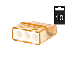 Svorka krabicová miniaturní PC213SN/10 bezšroubová 3x 0,2-2,5 mm2, tr./oranž. (bal.=10ks)