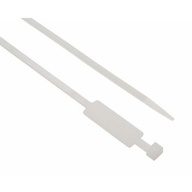 Vázací pásky s popisovacím štítkem 280x4,5mm (35x13mm), bílá, (bal.=100ks) /SEL.2.425T